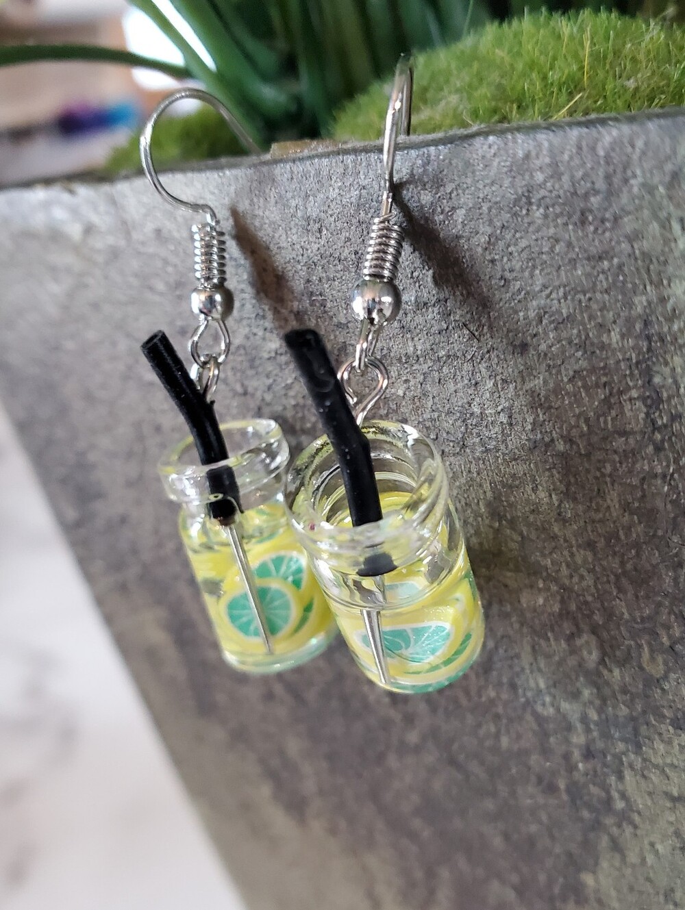 Lemonade with Limes Drink Dangle Earrings